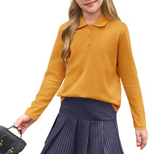 Camisetas Polo Personalizadas para Niñas, Manga Larga, Cuello Camisero, Uniformes Escolares Casuales - Product Image 2