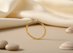 Bague Solitaire Cœur en Or Massif 10K Personnalisée avec Diamant de Laboratoire VVS1 Certifié pour Femme – Minimaliste, Promesse, Vente en Gros, Cadeau - Product Image 2