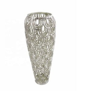 Jarrón de mesa de Metal martillado de alta calidad, jarrón de mesa moderno, florero moderno de aluminio para el hogar, oficina, decoración para sala de estar - Product Image 4