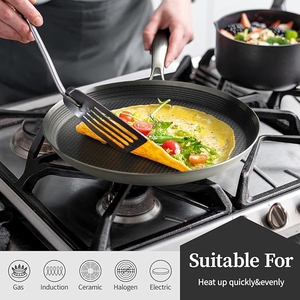Poêle plate antiadhésive robuste pour la cuisson quotidienne, compatible avec les cuisinières à gaz et les plaques à induction - Product Image 2