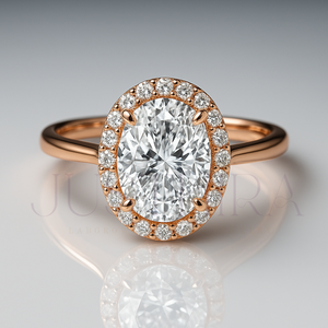 แหวนเพชรโมอิสซาไนต์ทรงรีแท้สำหรับผู้หญิง มีตัวเลือกสีเงิน ทองคำ และโรสโกลด์ จัดส่งฟรี เครื่องประดับหรูหรา - Product Image 3