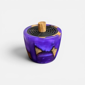 Quemador de Incienso de Madera de Acacia y Resina Epoxi de Estilo Árabe Moderno, Mubkhar Hecho a Mano de Lujo para Oud, Fragancia Árabe - Product Image 6