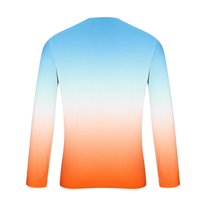 Men's Gradient Long Sleeve T-<b>Shirt</b> O-Neck Casual Slim Fit Knitted Breathable <b>100</b>% <b>Polyester</b> Solid Color - Product Image 3
