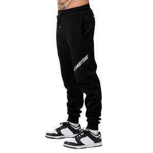 Pantalon en molleton personnalisé pour homme avec logo diagonal, coupe ajustée, taille à cordon de serrage, bas de pantalon côtelé, style streetwear, fabricant OEM, vente en gros - Product Image 5