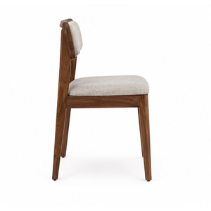 Silla de Comedor Moderna de Madera de Teca Sólida con Asiento y Respaldo Tapizados en Tela para Cafetería, Restaurante, Hotel, Muebles de Comedor - Product Image 2