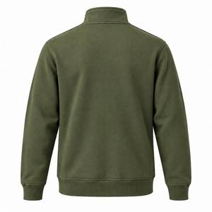 Custom Logo Boxy Fit Quarter Zip Sweatshirt <b>Men</b> Heavyweight Cotton Fleece <b>Pullover</b> - Product Image 3