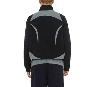 Veste de survêtement pour homme, noire et grise, à blocs de couleur, entièrement zippée, col montant, style sportif, coupe classique, pour l'automne - Product Image 5