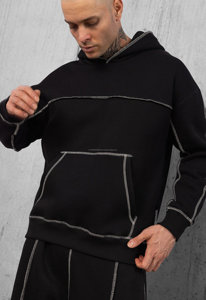 Ensemble de survêtement décontracté pour homme en coton 100% avec logo personnalisé, ensemble de sweat-shirt à capuche 2 pièces unisexe pour les sports d'hiver - Product Image 3