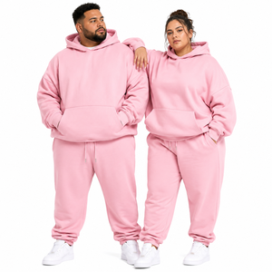 Conjuntos de Sudadera con Capucha y Pantalones Deportivos para Hombre, Tallas Grandes, Algodón Grueso, Felpa, Corte Holgado, Traje Deportivo de Invierno, Fabricante de Ropa Personalizada - Product Image 4