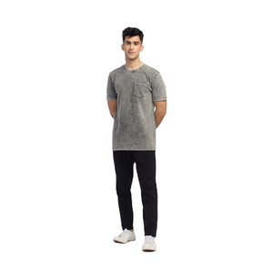 Men's Heavyweight 100% Cotton Acid <b>Washed</b> T-Shirt with Custom Logo Eco-Friendly Breathable Fabric Regular Fit Printed Top - Product Image 2