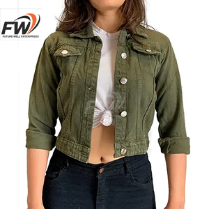 Veste en jean personnalisée avec clous et pierres, effet vieilli, style chemise, pour femme, avec décorations - Product Image 1