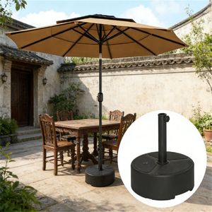 Base carrée noire pour parasol de terrasse extérieur – Supports et bases pour parasols de patio - Product Image 6
