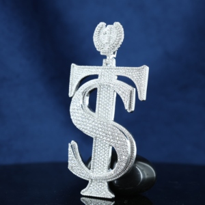 Custom Iced Out Hip Hop Jewelry Letter Pendant With Fancy Bail 925 Silver Moissanite Round Cut Pendant Passes Diamond Tester - Product Image 2