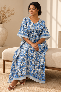 <b>Maxi</b> Woven 100% Cotton <b>Bohemian</b> <b>Dress</b> Floral Pattern Sleeveless Loose Fit All Seasons - Product Image 2