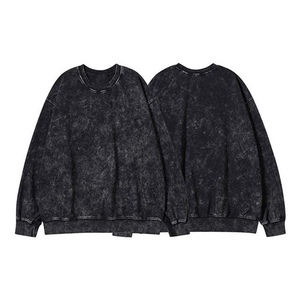 เสื้อสเวตเชิ้ตคอกลมทรงเรกูลาร์ฟิตสำหรับผู้ชาย ล้างสีแบบแอซิดวอช ราคาสมเหตุสมผล สวมใส่ง่าย - Product Image 5