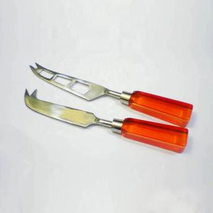 Stainless Steel <b>Silver</b> Cheese Knife With Red Resin Handle Hot Sale Laguiole Stainless Steel Cheese Knife Set Kitchen Tools - Product Image 6