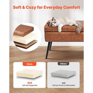 Panca contenitore moderna in similpelle con gambe in metallo per ingresso o soggiorno, panca imbottita per scarpe - Product Image 5