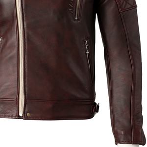 Chaqueta de moto de cuero aprobada por la CE para hombre Chaqueta de motorista elegante Chaqueta de montar de cuero duradera con buena tela - Product Image 6
