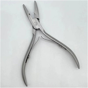 Silver Stainless Steel Hair Extension Clamp <b>Plier</b> Set Professional <b>Small</b> Grooves Keratin Hair Extension Installation Tool - Product Image 2
