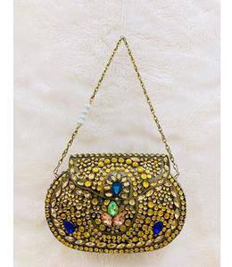 Sacs à main de soirée élégants pour femmes, styles de créateurs d'Inde, en vente en gros, sacs à main en mosaïque métallique - Product Image 2