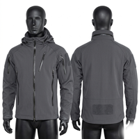 Chaqueta de Trabajo de 320 GSM, Poliéster y Spandex, Diseño Táctico con Paneles en Gris Oscuro, Logotipo Bordado e Impreso