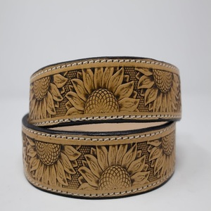 New Arrival High Quality Hand Tooled Leather <b>Belts</b> Carving Stylish Brown Color <b>Belts</b> Unisex Floral Engraved <b>Western</b> Leather <b>Belt</b> - Product Image 5