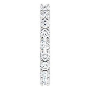 Anillo de Boda de Eternidad Completa con Moissanita Redonda, Plata de Ley 925, Apilable, Anillo de Aniversario Nupcial, Regalo de Boda de Lujo para Ella - Product Image 2