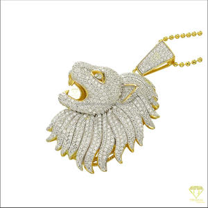Colgante de León de Moda Urbana de Lujo con Diamantes Cultivados en Laboratorio y Acabado en Oro Amarillo - Product Image 5