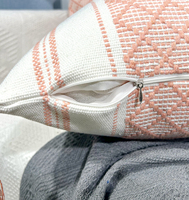 Coussin décoratif vintage tissé style nordique personnalisé en gros, faible MOQ, lavable avec fermeture éclair