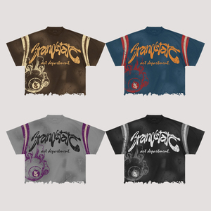 Conjunto de Pantalones Cortos y Camiseta de Algodón Vintage con Lavado Ácido, Diseño Personalizado, Estilo Urbano, Ligero, Transpirable, para Gimnasio, Verano, Dos Piezas - Product Image 5