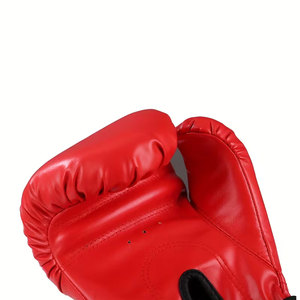 Gants de boxe personnalisés avec logo, en cuir PU noir mat, pour entraînement de Muay Thai, OEM ODM, vente en gros, gants de sparring pour sac de frappe - Product Image 4