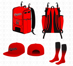 Ranum Baseball Uniform Set Red Striped Jersey Pants Hoodie <b>Coach</b> Jacket Backpack Socks Sublimated Breathable Moisture Wicking - Product Image 6