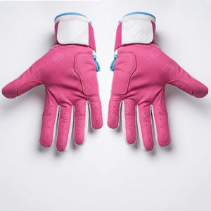 Nuevo diseño, guantes de bateo de entrenamiento de béisbol de alta calidad, guantes de bateo de béisbol de Color rosa y blanco, guantes de béisbol de cuero - Product Image 3