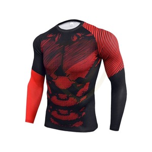 Conjunto de camiseta de compresión y leggings para hombre, manga larga, estampado, ropa deportiva, MMA, gimnasio, entrenamiento, traje de compresión - Product Image 3