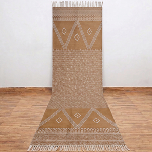 Alfombras Hechas a Mano con Estampado de Bloques de Algodón, Lavables, Reversibles, Tejido Plano, Decoración Boho para el Hogar, Alfombra de Oración Ecológica Antideslizante y Apta para Mascotas - Product Image 4