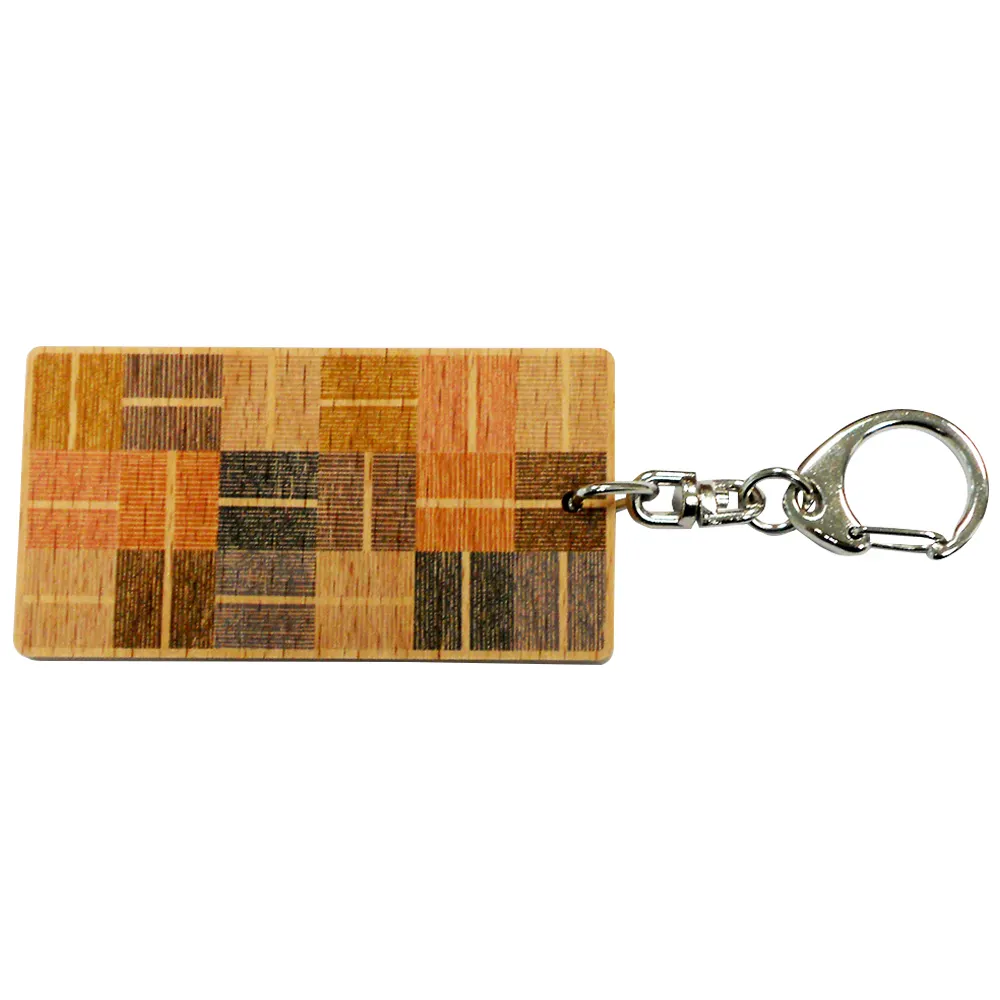 Portachiavi in legno personalizzato con anello rettangolare per souvenir