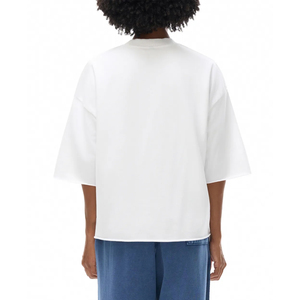 T-shirt décontracté pour homme, coupe ample et carrée, col rond, 100% coton, imprimé sérigraphié délavé à l'acide, qualité supérieure - Product Image 3