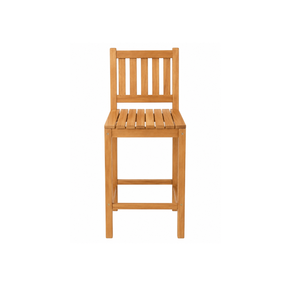 Solid Teak Wood Outdoor Bar Chair Patio Garden High <b>Stool</b> Natural Wooden <b>Dining</b> Seating - Product Image 1