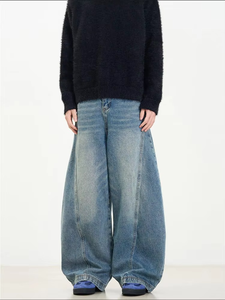 Jeans amples pour hommes, style rétro classique, coupe ample, hip-hop, vintage, streetwear, jambes larges, vente en gros - Product Image 6
