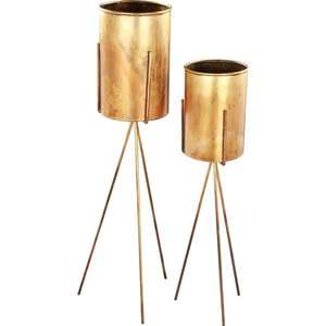 Macetero metálico resistente al óxido con soporte, apto para plantas de jardín, balcón y terraza, con etiquetado privado. - Product Image 4