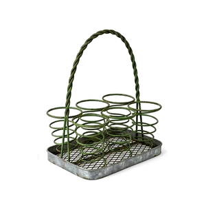 Metal Bottle Carrier <b>6</b> Pack Holder Standing Drinkware Organizer <b>for</b> Kitchen Counter Industrial Style Rust Resistant - Product Image 6