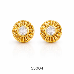 Boucles d'oreilles clous en alliage plaqué or de haute qualité avec pierre corail étincelante, bijoux de mode pour femmes - Product Image 1