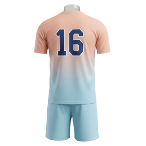 ชุดฟุตบอลแบบสั่งทำพิเศษ ผ้าโพลีเอสเตอร์ 100% ระบายอากาศได้ดี ชุดเสื้อและกางเกงขาสั้นสำหรับทุกเพศ เหมาะสำหรับการฝึกซ้อมทีมระดับพรีเมียม - Product Image 2