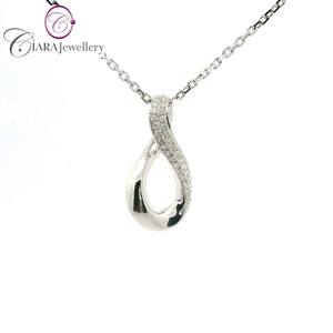 Direct d'usine en gros OEM ODM 18K Au750 or blanc/jaune massif pendentif infini avec diamant naturel véritable pour cadeau - Product Image 4