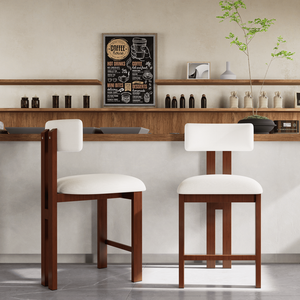 26.5 Inch Stylish <b>Round</b> Bar <b>Stools</b> with Comfortable Upholstered Seat and Black Metal Frame for Kitchen and Dining - Product Image 1