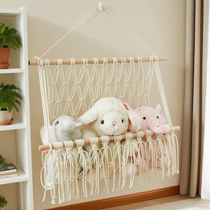 <b>Decorative</b> Macrame Wall Hanging Shelf Toy Organizer Shelf For Kids Room To Keep Toys Neat And Accessible Wholesale From India - Product Image 1