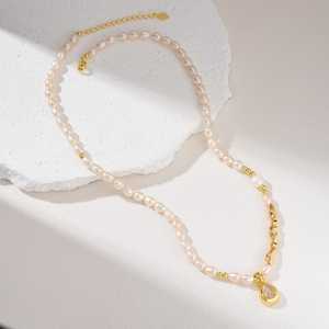 Gold Filled Freshwater Pearl Necklace Elegant Beaded <b>Choker</b> Drop Charm 925 Sterling <b>Silver</b> 14K Gold Plated - Product Image 2