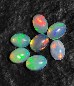 Opale éthiopienne naturelle multi-éclats, cabochon. Magnifique lot d'opales pour la création de bijoux. - Product Image 3