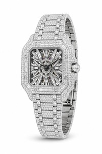 Montre de luxe unisexe avec diamants, boîtier carré en acier inoxydable, mouvement mécanique analogique, verre saphir, fermoir déployant, 44 mm - Product Image 4