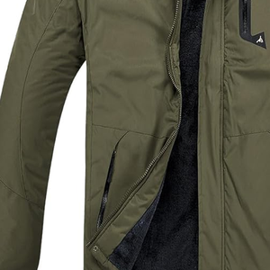Veste softshell unisexe grande taille imperméable coupe-vent respirante légère doublée de polaire noire avec capuche zippée pour la randonnée hivernale - Product Image 2